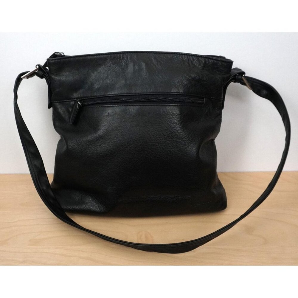 Tignanello Black Leather Magnetic Snap Purse Shoulder Bag